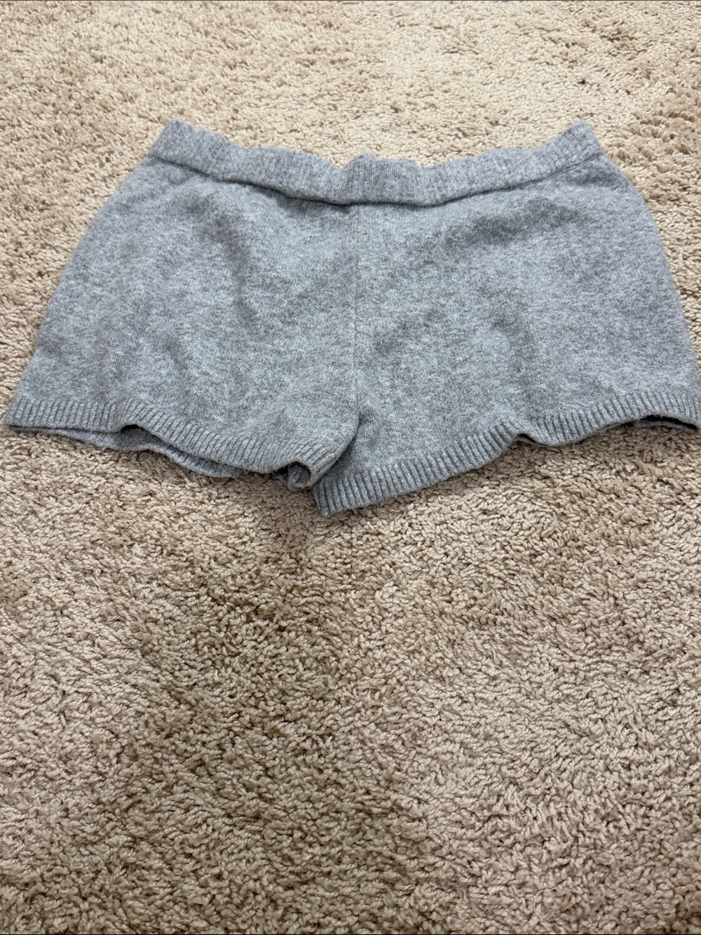wild fable Light Gray Knit Scallop-Hem Shorts